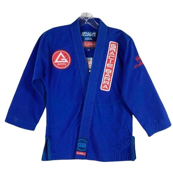 GRACIE BARRA Jiu Jitsu Karate Robe Y4 Blue - Picture 1 of 16